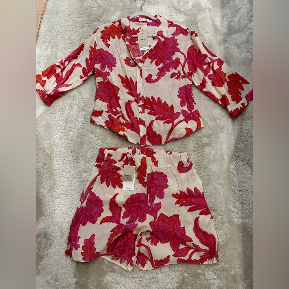 NWT Mango printed short set